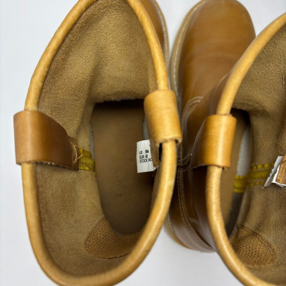 Dickies Work Boots Mens 9 Pull On Caml Brown Leather Carpenter Utility Barn Rare - Picture 6 of 13